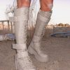 Low Traitor Knee High Boots ?C Light Gray