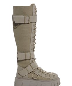 Low Traitor Knee High Boots - Light Gray