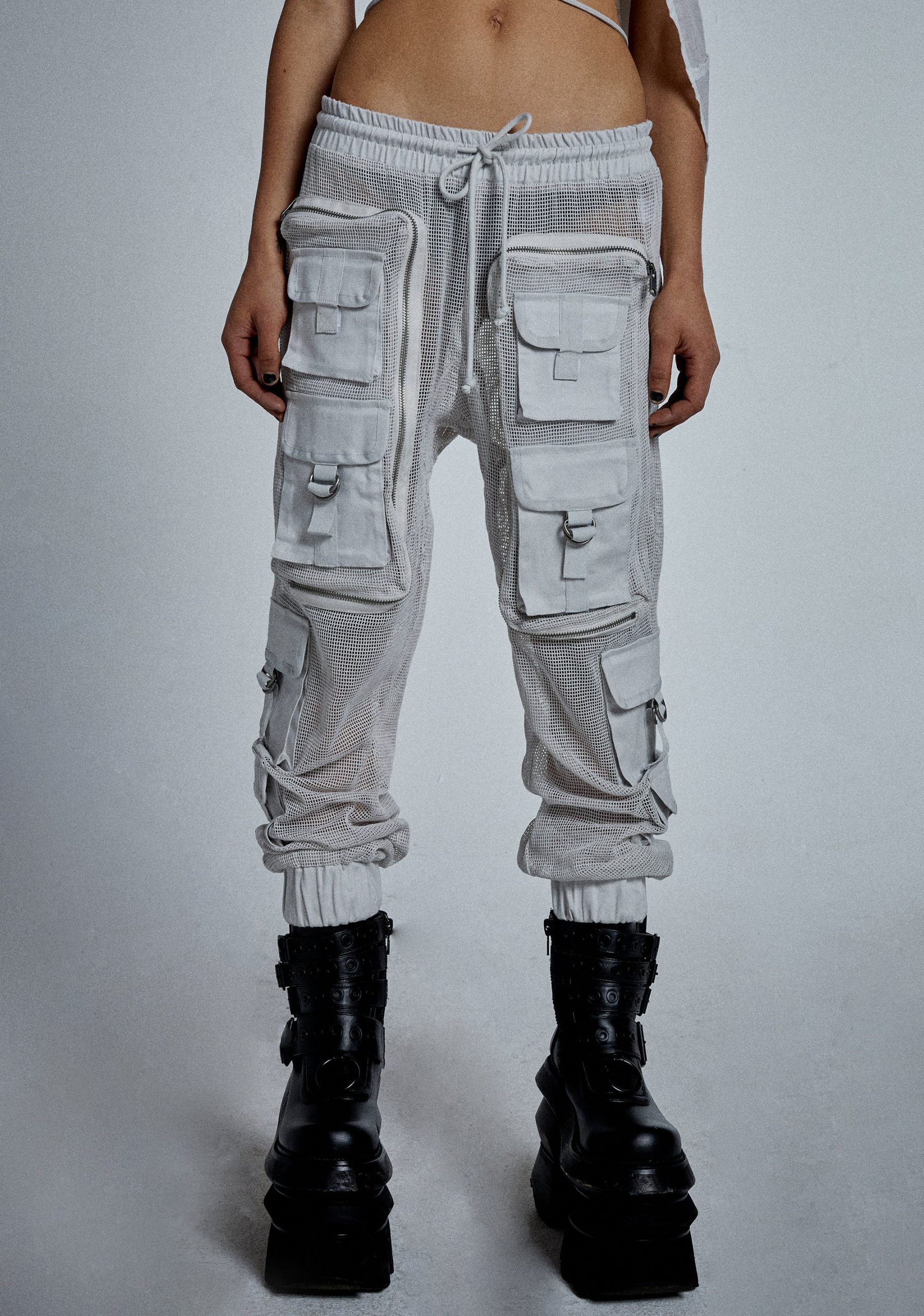 Complex Nights Fishnet Cargo Pants ?C Gray - Image 6