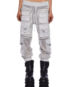 Complex Nights Fishnet Cargo Pants - Gray