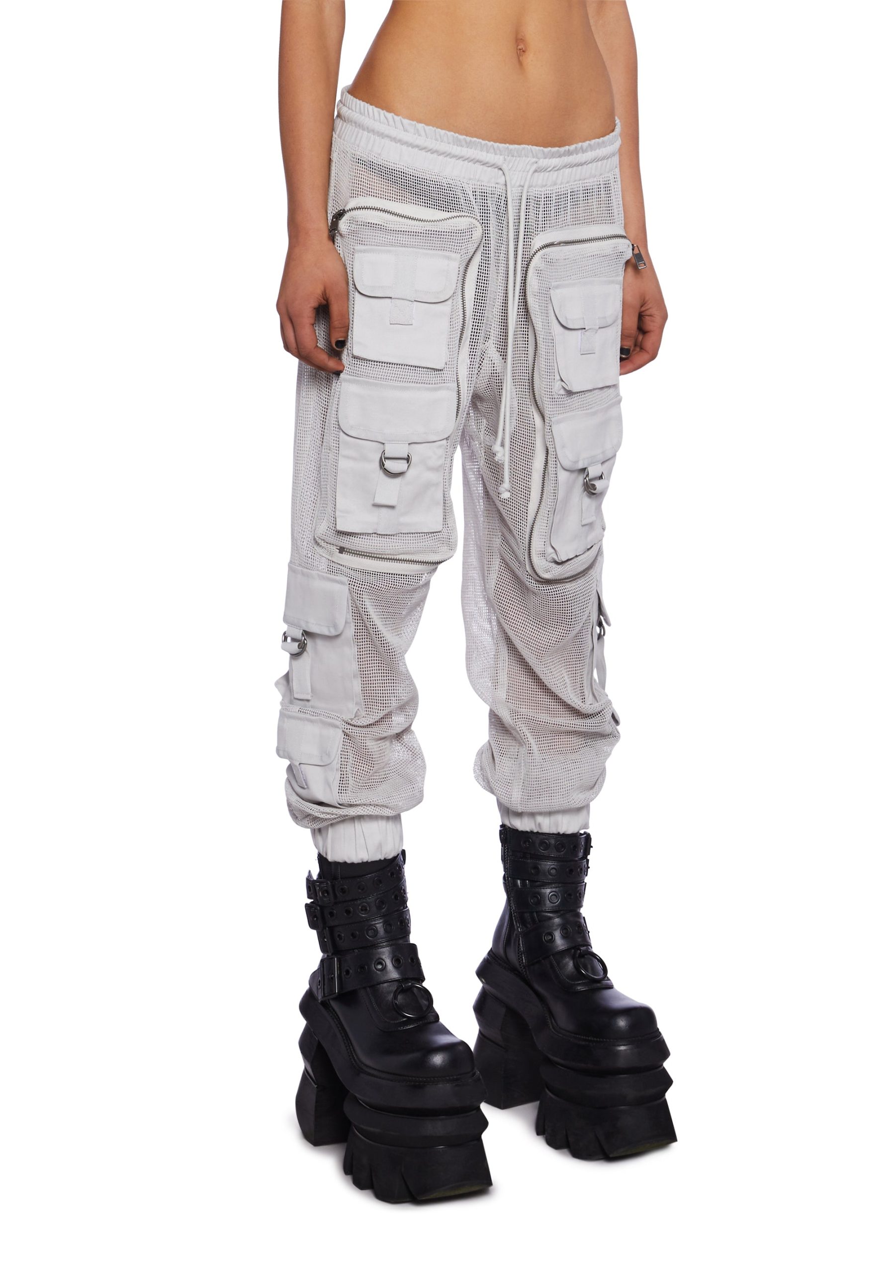 Complex Nights Fishnet Cargo Pants ?C Gray - Image 3