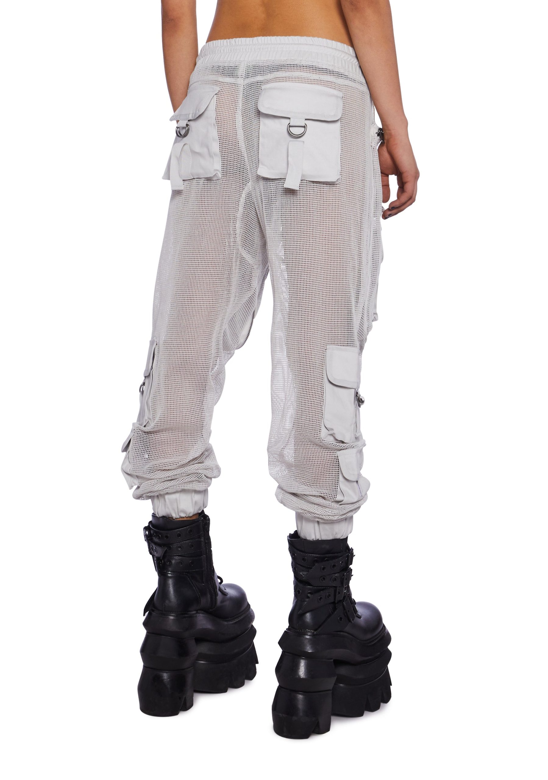 Complex Nights Fishnet Cargo Pants ?C Gray - Image 4