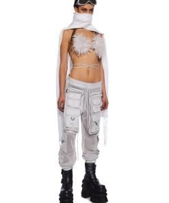 Alternative view of Complex Nights Fishnet Cargo Pants - Gray
