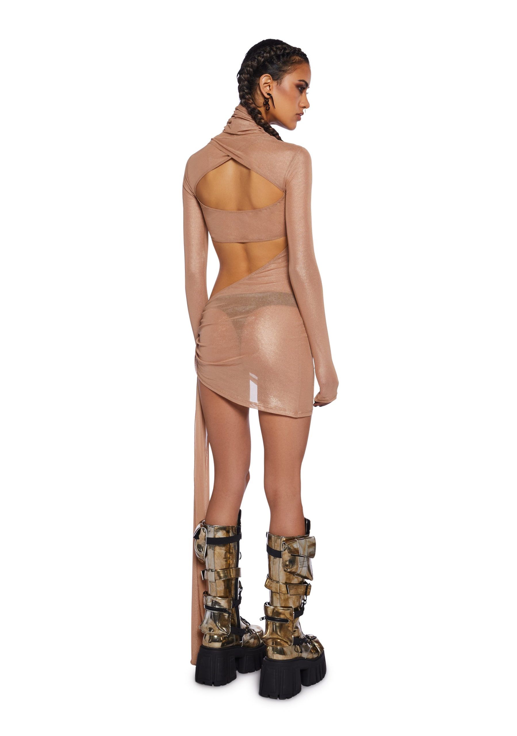 Dreamland Dancer Bodycon Dress ?C Gold - Image 4