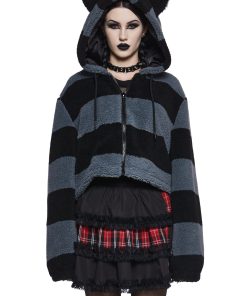 Black Cat Energy Hooded Sherpa Jacket