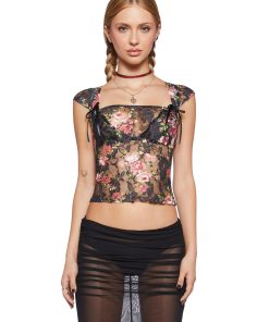 Bloom At Night Lace Top