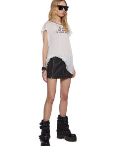 Alternative view of Warp Spiked Mini Skirt With Zippers - Black