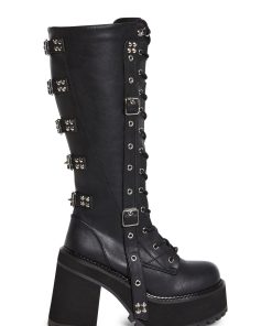 Assault-218 Platform Knee High Boots