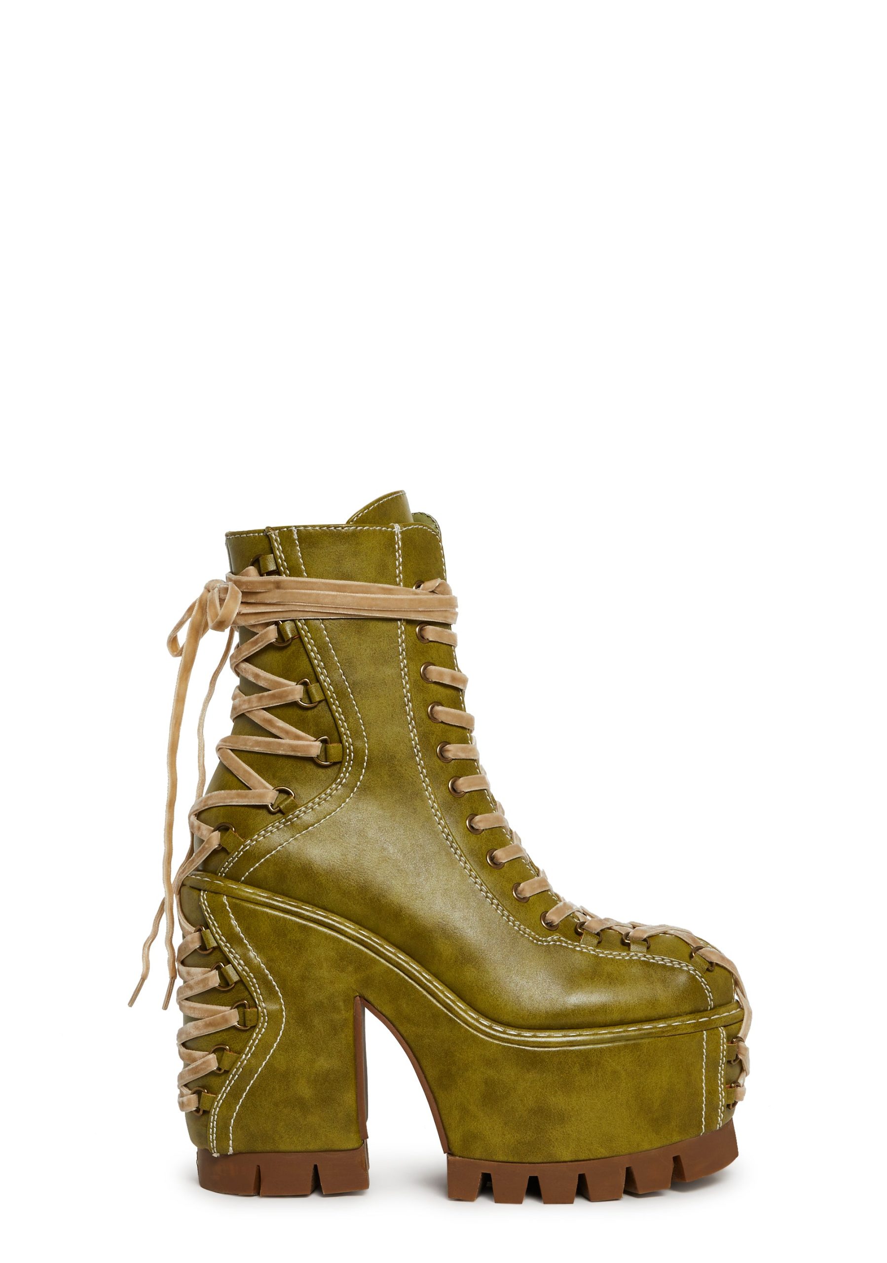 Woodland Lucid Dream Corset Boots ?C Green