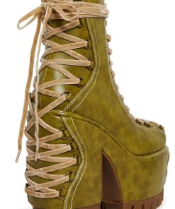Alternative view of Woodland Lucid Dream Corset Boots - Green