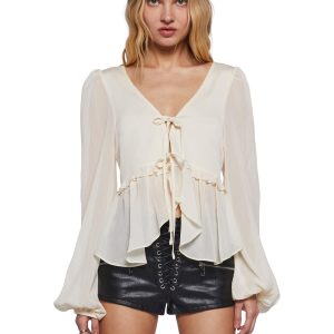 Forever Me Peasant Top ?C Off White