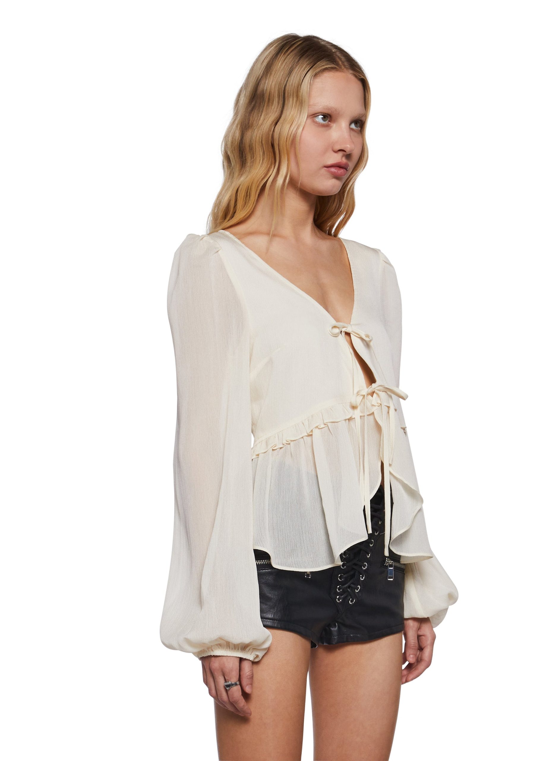 Forever Me Peasant Top ?C Off White - Image 3