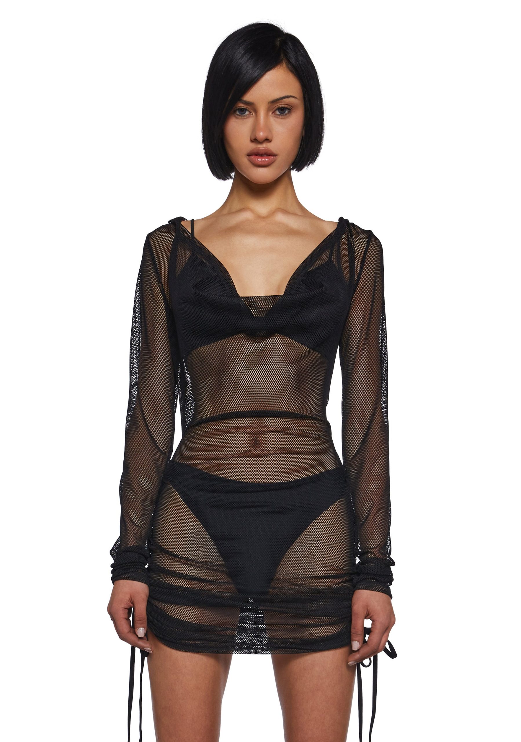 Ambient Hooded Fishnet Dress - Image 6