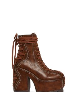 Woodland Lucid Dream Corset Boots - Brown