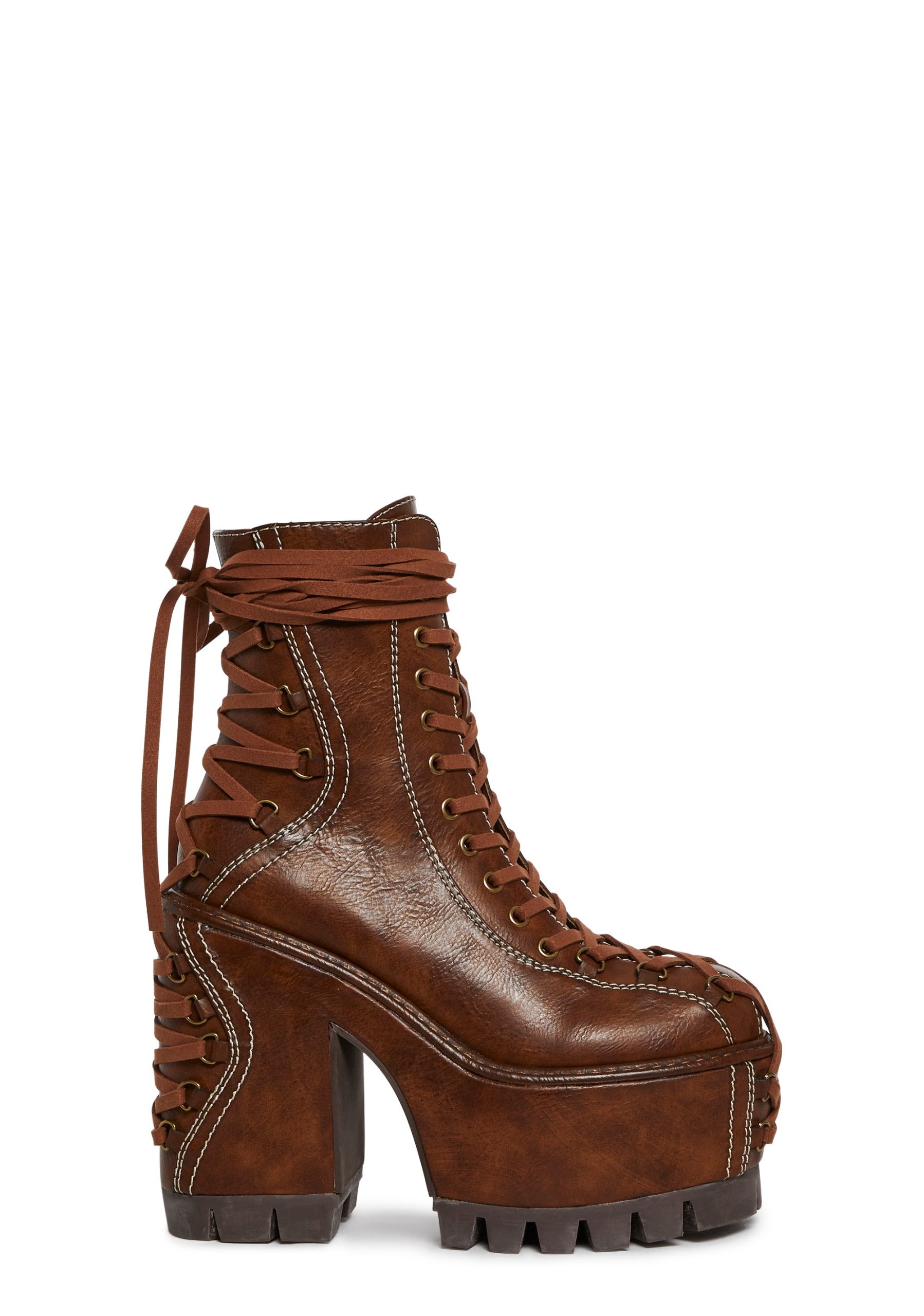 Woodland Lucid Dream Corset Boots ?C Brown