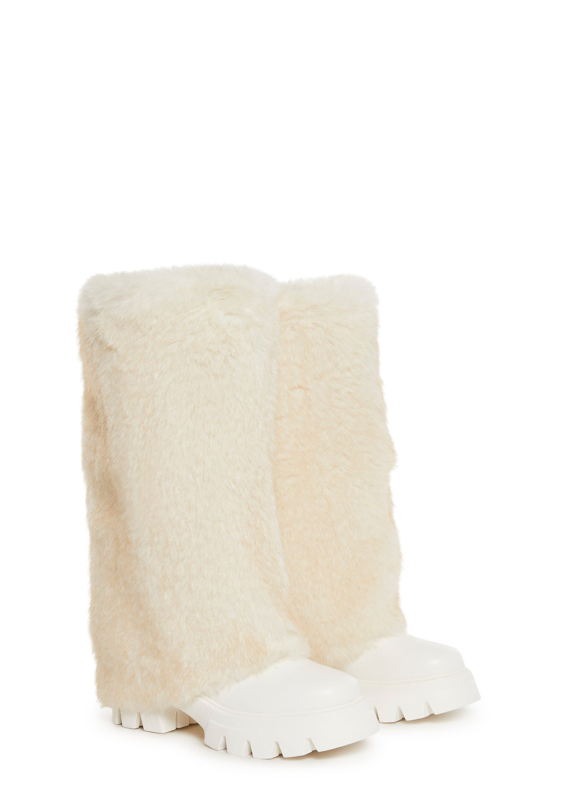 Ahsoka Foldover Flat Boots ??White - Image 3