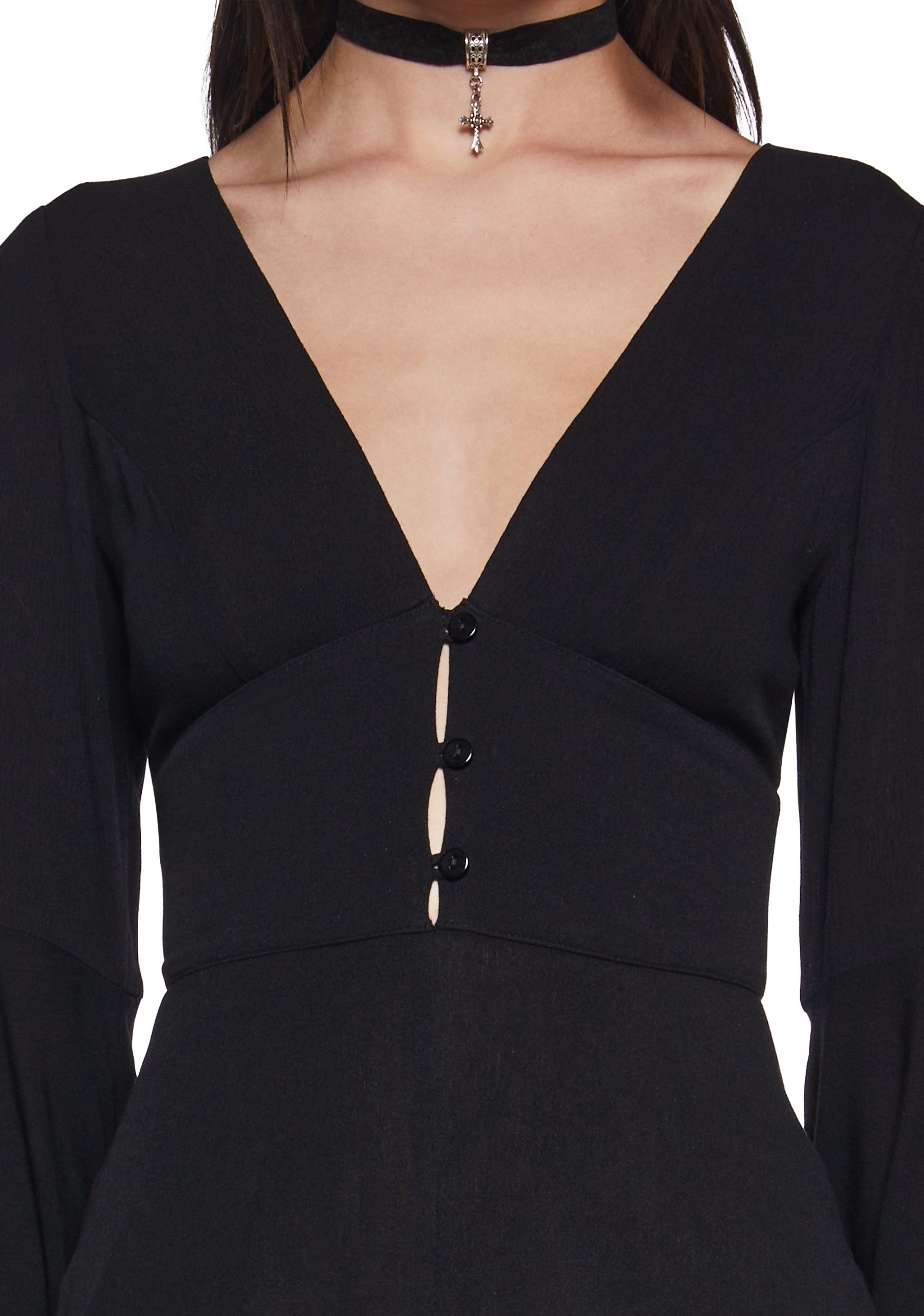 Soulful Bliss Long Sleeve Romper ?C Black - Image 5
