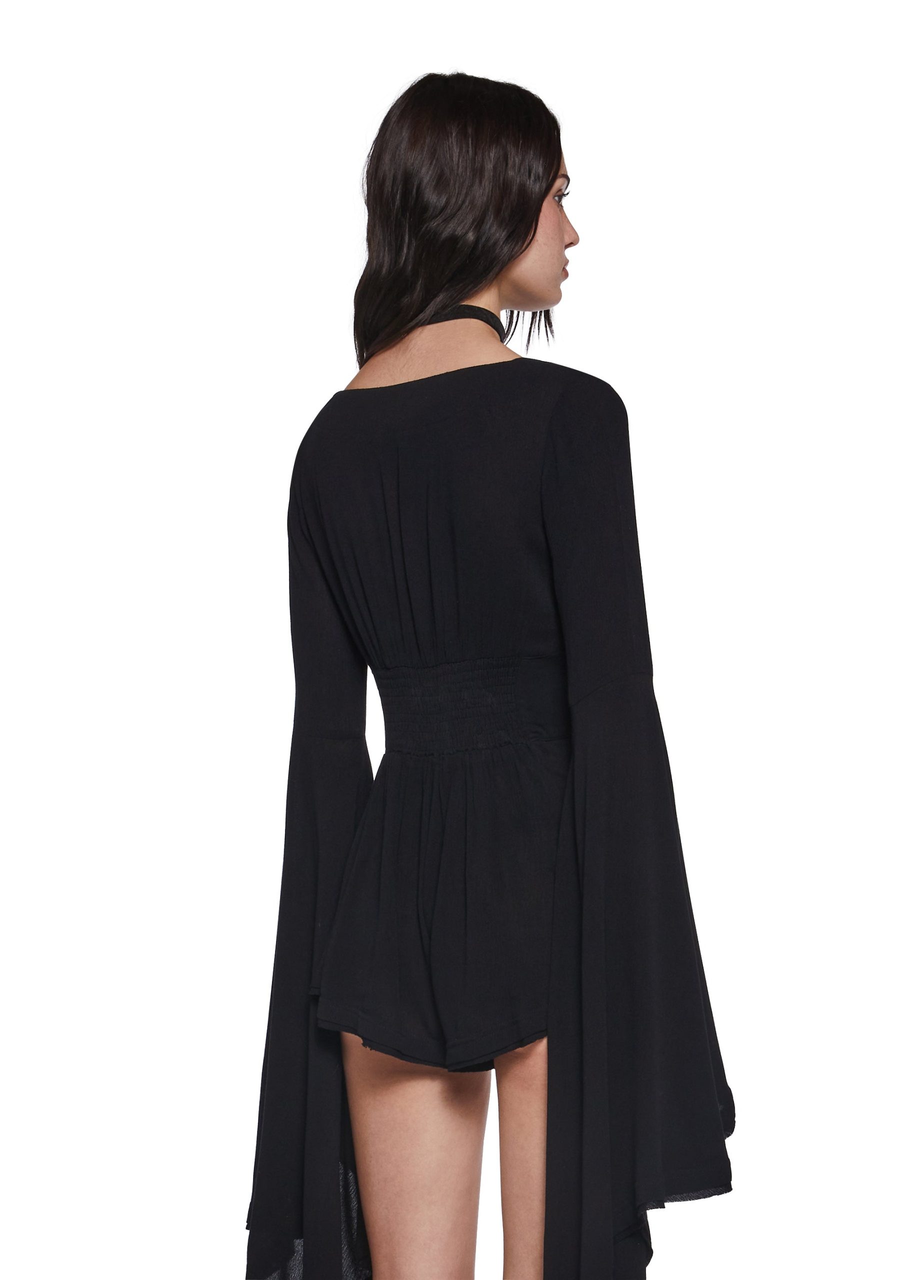 Soulful Bliss Long Sleeve Romper ?C Black - Image 4