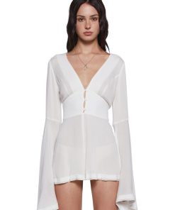 Soulful Bliss Long Sleeve Romper - Off White