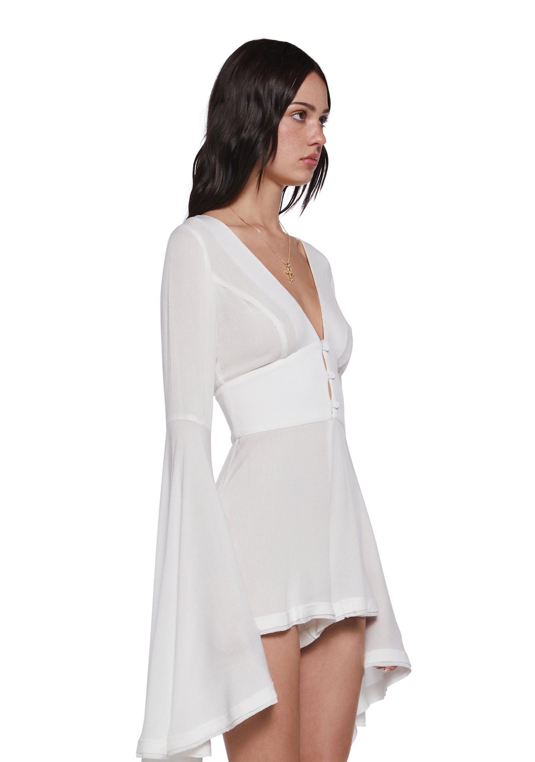 Soulful Bliss Long Sleeve Romper ?C Off White - Image 3