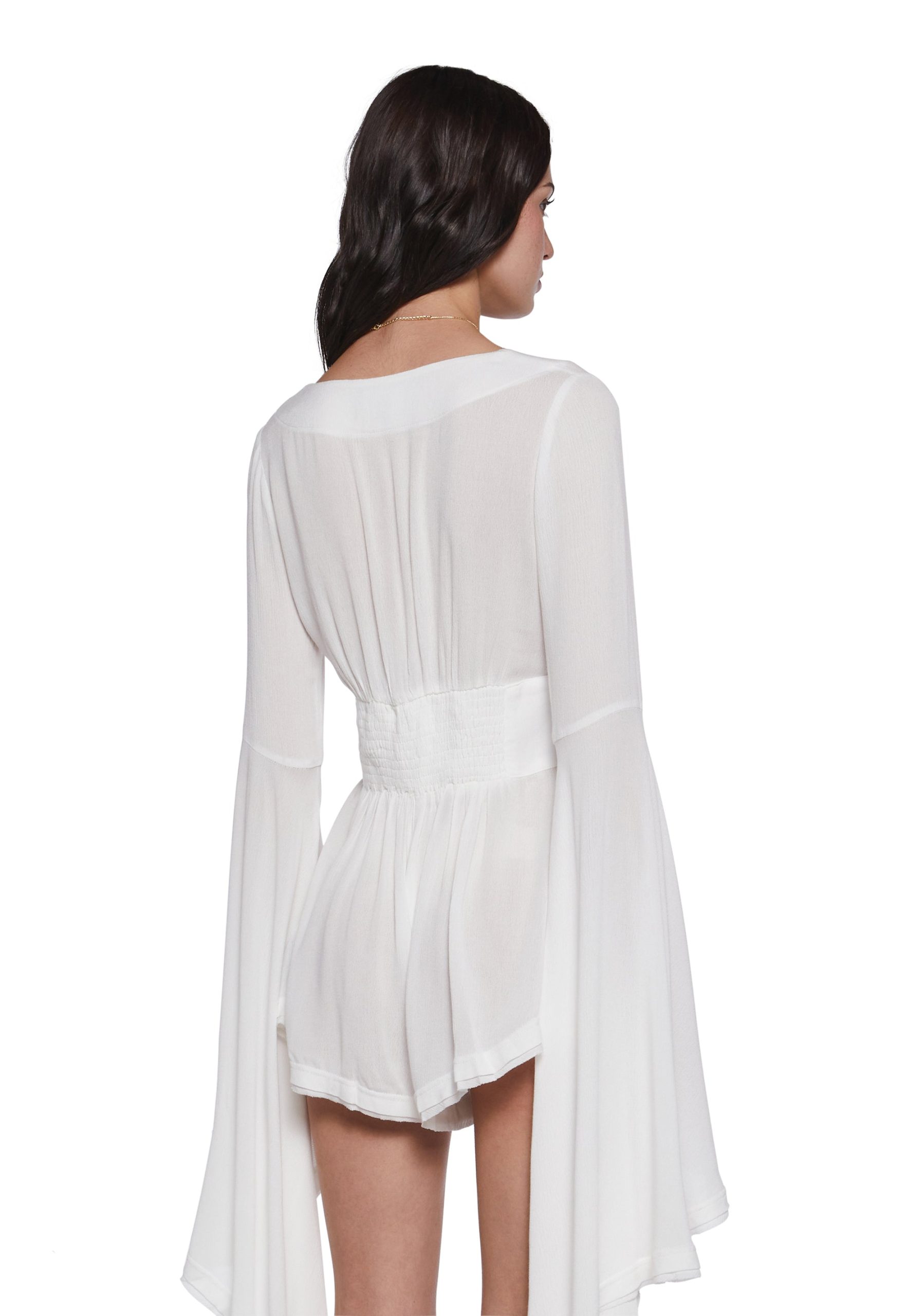 Soulful Bliss Long Sleeve Romper ?C Off White - Image 4