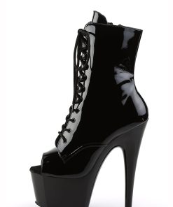 Alternative view of Adore-1021 Platform Peep Toe Ankle Boots-Black