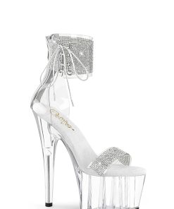 Adore-727RS Platform Ankle Cuff Sandals-Clear