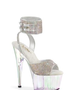 Alternative view of Adore-791HTRS Platform Rhinestone Ankle Cuff Sandals-Holo Tinted