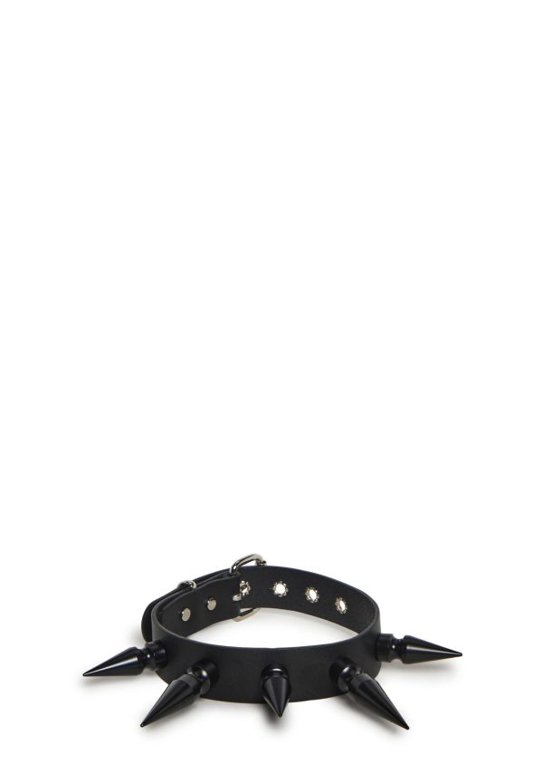 Extra Long Spiked Choker ?C Black