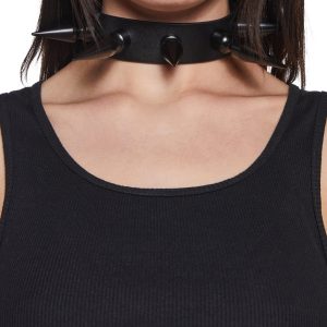 Extra Long Spiked Choker ?C Black