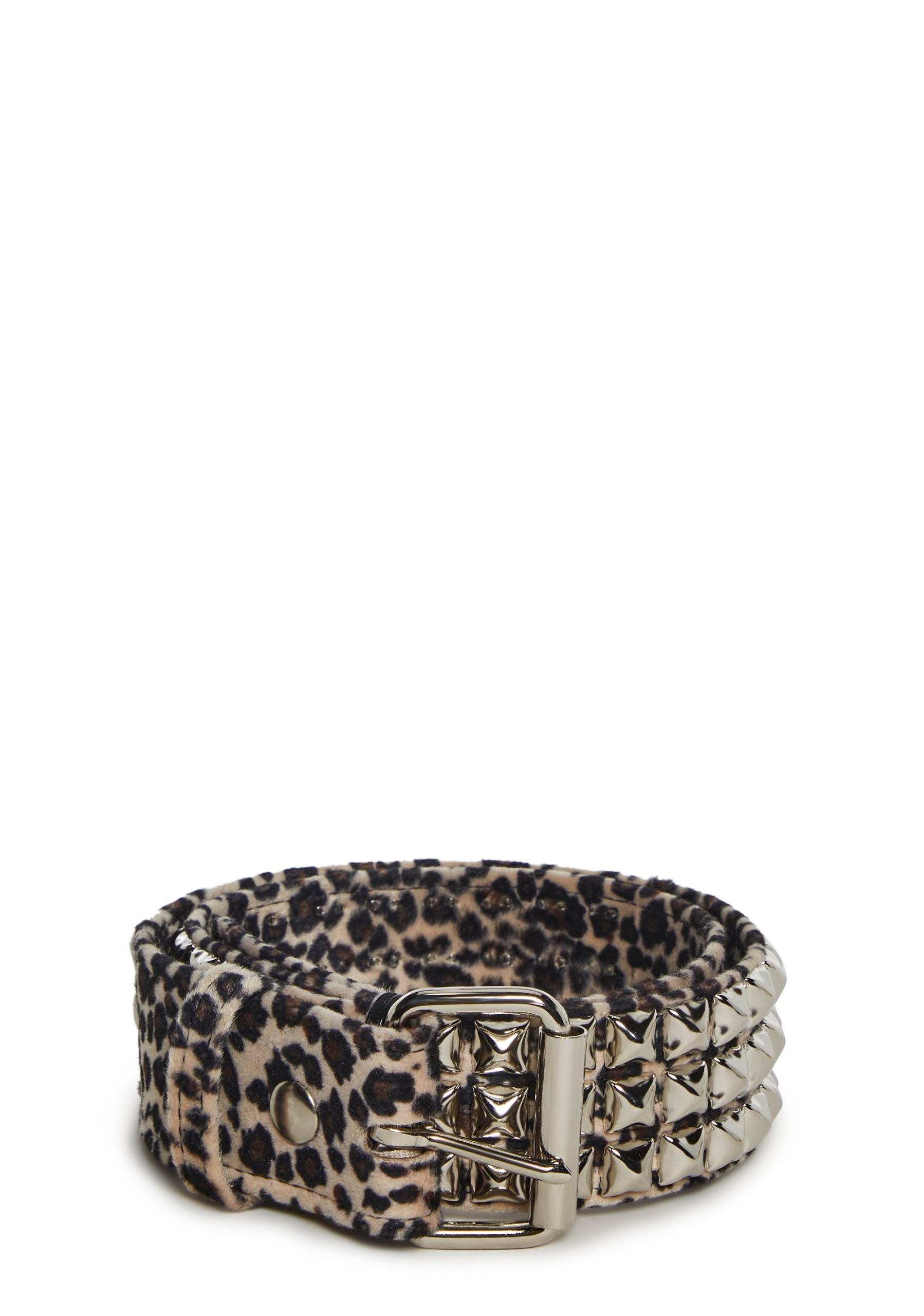 Wide Pyramid Studded Belt ?C Leopard - Image 5