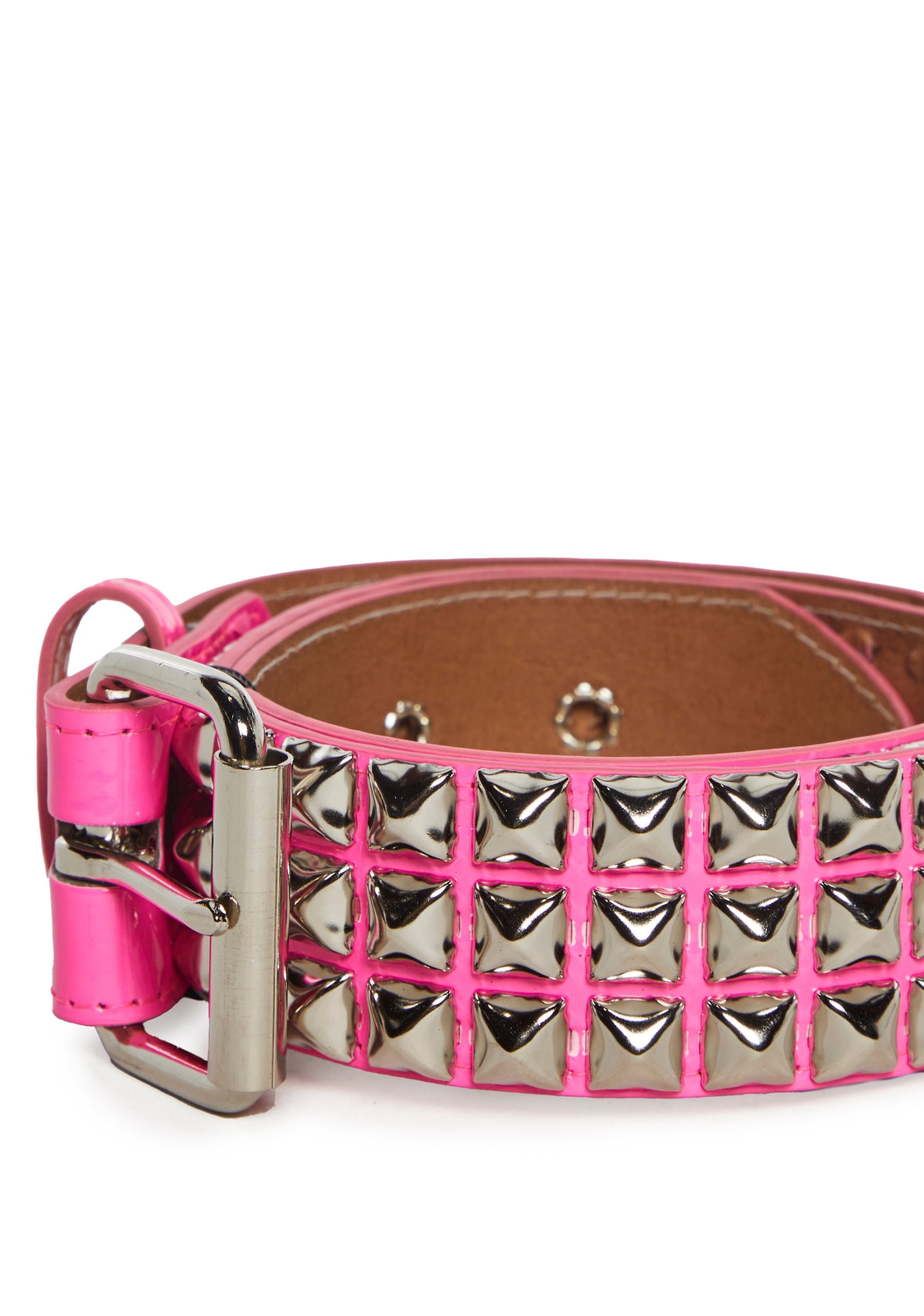 Wide Pyramid Studded Belt ?C Pink - Image 4