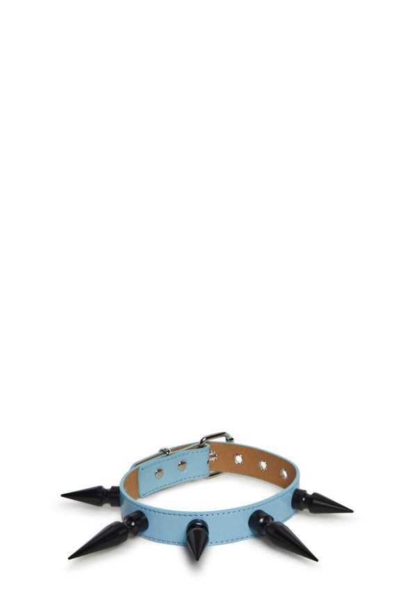 Extra Long Spiked Choker ?C Blue