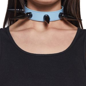 Extra Long Spiked Choker ?C Blue