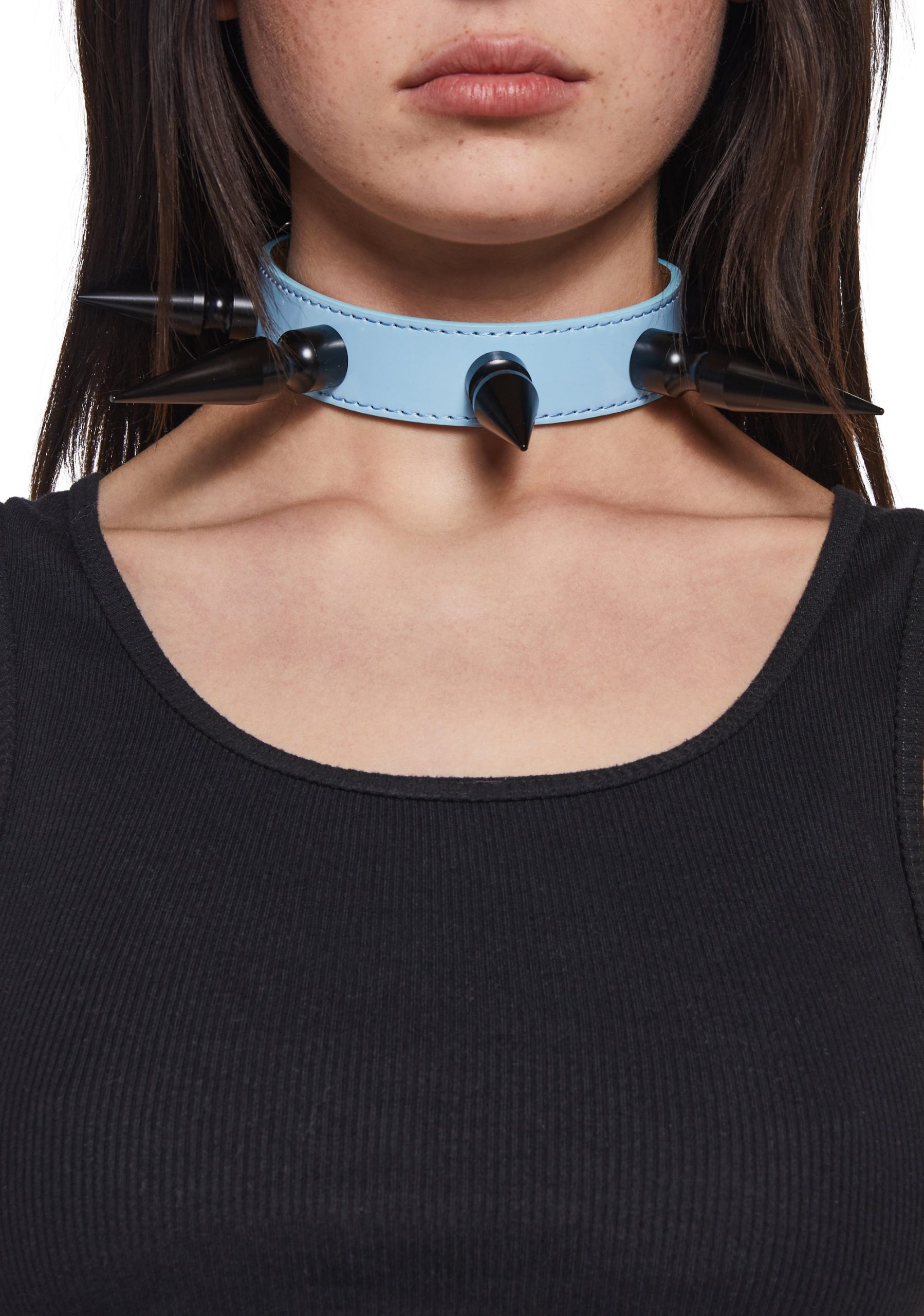 Extra Long Spiked Choker ?C Blue