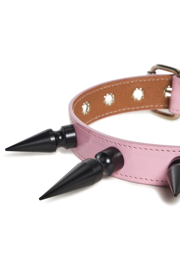 Extra Long Spiked Choker ?C Pink
