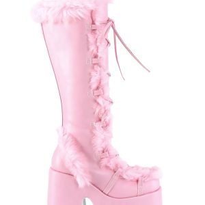 Camel-311 Platform Knee High Boots