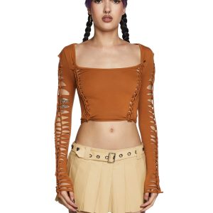 Alternative Spells Long Sleeve Top ?C Light Brown