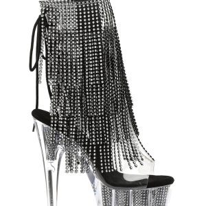 Adore-1017SRS Platform Ankle Boots-Clear