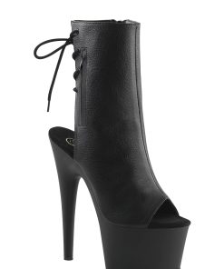 Adore-1018 Platform Ankle Boots-Black PU