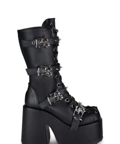 Camel-115 Platform Mid-Calf Boots