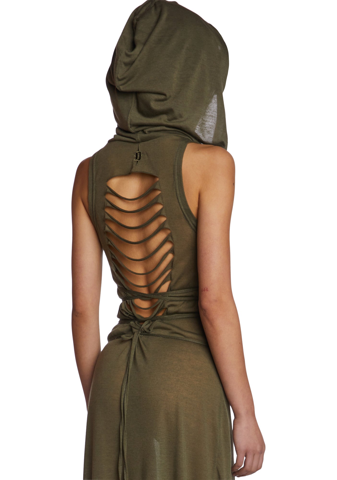 Echo Hooded Slit Maxi Dress ?C Green - Image 2