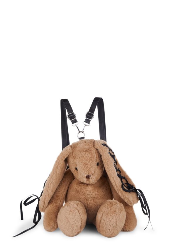 Cuddly Bunny Plush Backpack ?C Brown