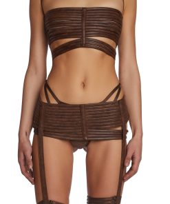 Alternative view of Echo Strappy 3-Piece Lingerie Set - Brown