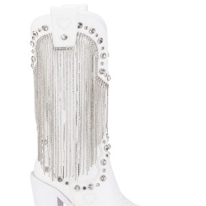 Present Perfect Cowboy Boots ?C White
