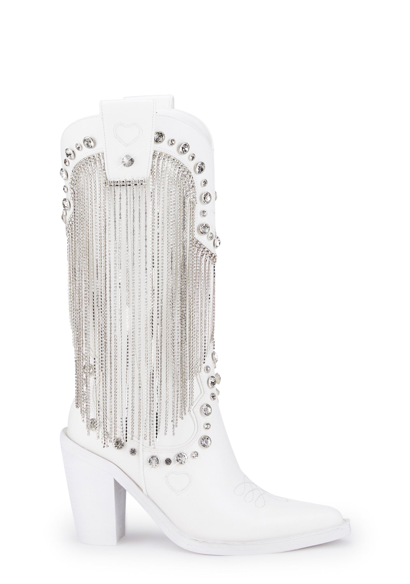 Present Perfect Cowboy Boots ?C White