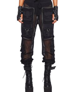Complex Nights Fishnet Cargo Pants - Black