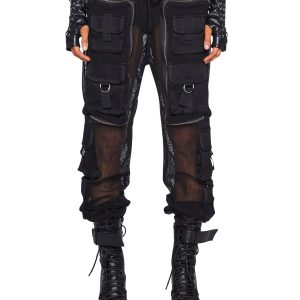 Complex Nights Fishnet Cargo Pants ?C Black