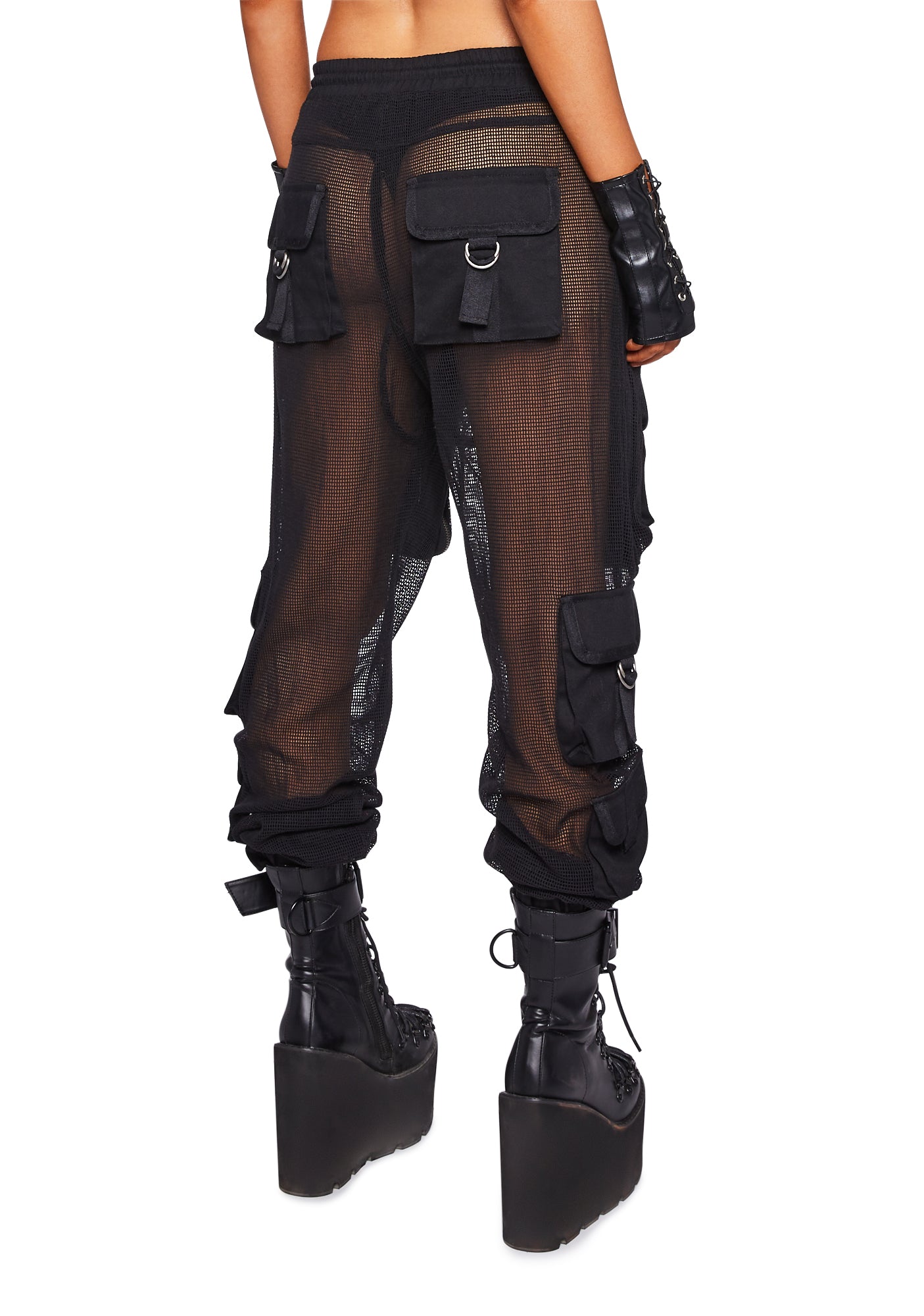 Complex Nights Fishnet Cargo Pants ?C Black - Image 4