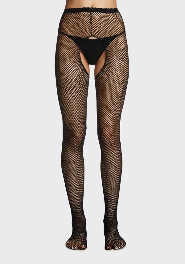 Night Take It Easy Fishnet Crotchless Tights